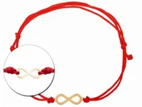 Złota bransoletka 333 sznurkowa z nieskończonością