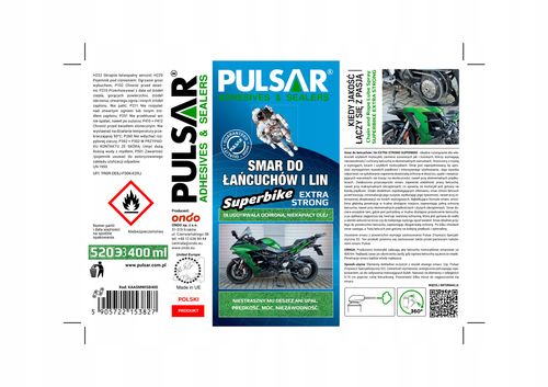 SMAR DO ŁAŃUCHÓW I LIN EXTRA STRONG SUPER BIKE PULSAR AEROZOL 400 ml na Arena.pl