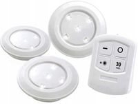 3x Lampka bezprzewodowa na baterie LED + PILOT