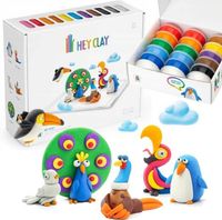 HEY CLAY duży Zestaw ciastolina masa plastyczna PTAKI 18 kubeczków