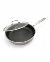 Patelnia Stalowa MASTERPAN z Pokrywką 26 cm - PREMIUM JAKOŚĆ INDUKCJA