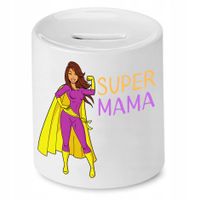 Skarbonka Dla Mamy Matki Super Mama Prezent Z Nadrukiem Ze Zdjęciem