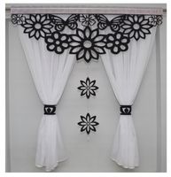 Firana nowoczesna LUCY kwiaty salon sypialnia lambrekin AŻUR glamur 300x150