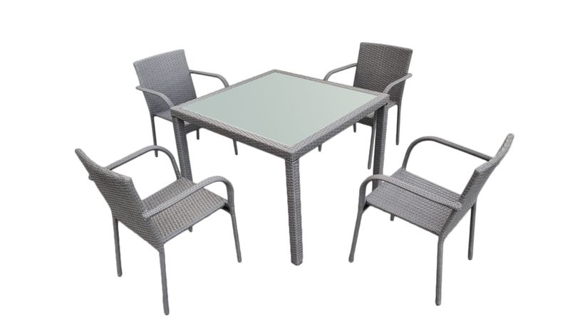 Zestaw obiadowy Eccellente szary technorattan zdjęcie 1