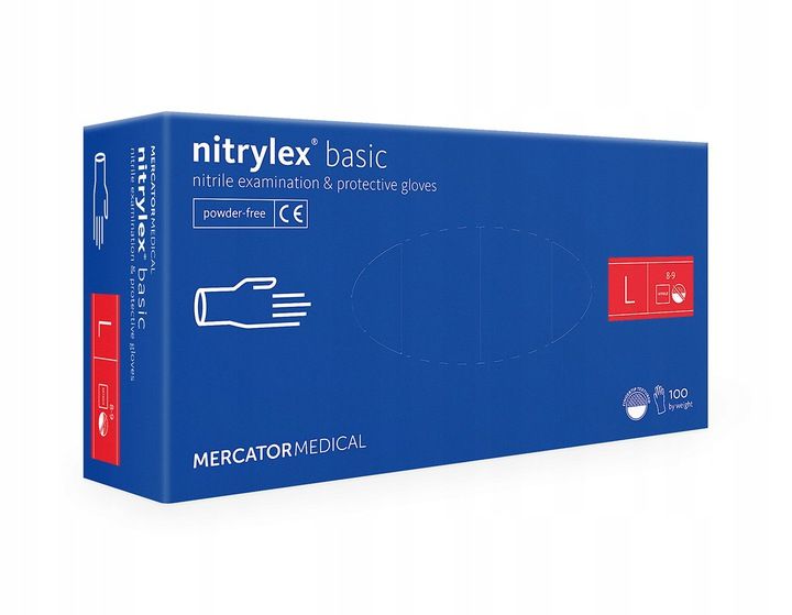 Rękawice nitrylowe nitrylex basic L karton 10 x 100 szt na Arena.pl