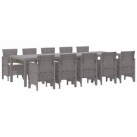 Zestaw do jadalni w ogrodzie 11 pcs Jasnoszary i Kremowy