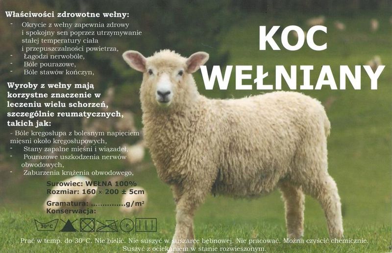 Koc z wełny nowozelandzkiej MAGDA 150x200 diagonalny miodowy zdjęcie 3