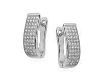 Eleganckie rodowane srebrne kolczyki z cyrkoniami srebro 925 Z0974