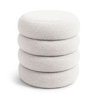 Pufa siedzisko do salonu SNUGGO teddy ze schowkiem 42 cm Mglista Biel