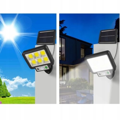 LAMPA SOLARNA LED DO OGRODU GARAŻU Z CZUJNIKIEM ZMIERZCHU RUCHU + na Arena.pl