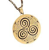 Męski naszyjnik ze stali chirurgicznej złoty wisiorek celtycki spirala