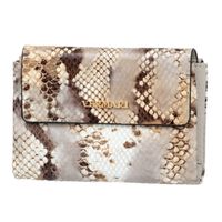 VERMARI portfel damski skórzany elegancki wężowy P222 jasny złoty