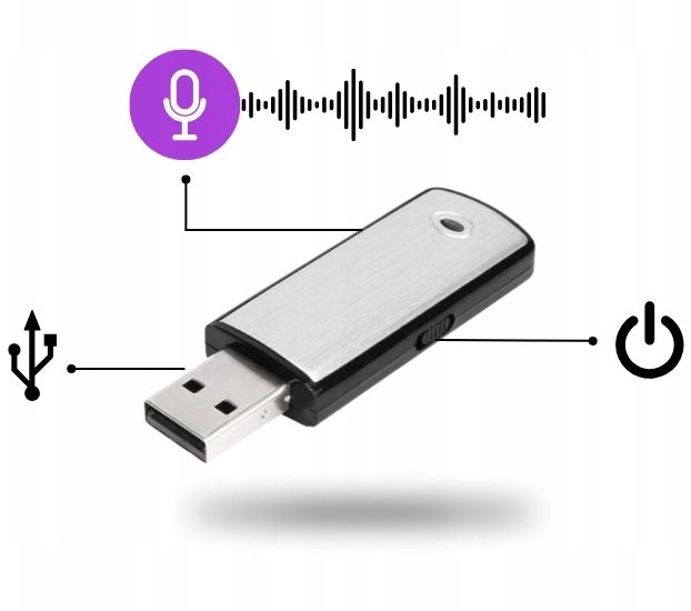MINI DYKTAFON SZPIEGOWSKI PODSŁUCH PENDRIVE DYSKRETNY REJESTRATOR USB 2w1 zdjęcie 15