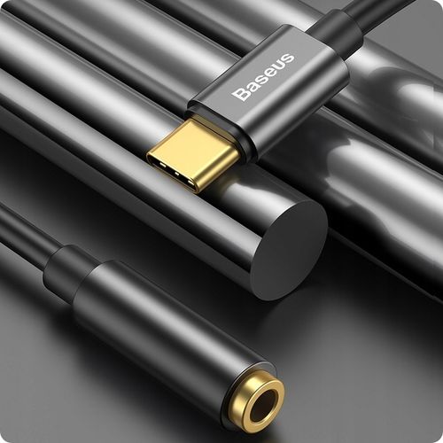 BASEUS ADAPTER PRZEJŚCIÓWKA AUDIO USB-C TYP-C - MINI JACK 3.5MM AUX DAC na Arena.pl