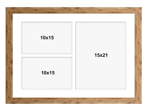 Ramka na 3 zdjęcia Hekla 30x40x3 MDF galeria  naturalny 1szt. na Arena.pl
