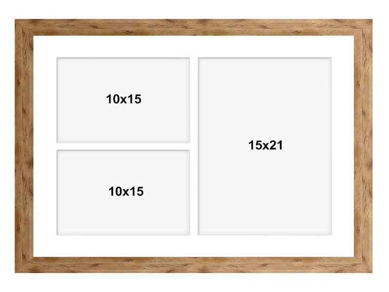 Ramka na 3 zdjęcia Hekla 30x40x3 MDF galeria  naturalny 1szt. zdjęcie 3