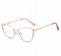 OKULARY ZERÓWKI Z FILTREM BLUE LIGHT DO KOMPUTERA OCHRONNE DAMSKIE KOCIE +