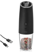 Młynek Elektryczny do Mielenia Przypraw Pieprzu Soli Czarny z Ładowarką