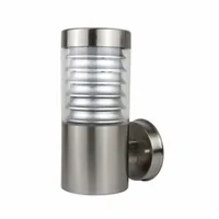 Srebrny kinkiet zewnętrzny elewacyjny walec