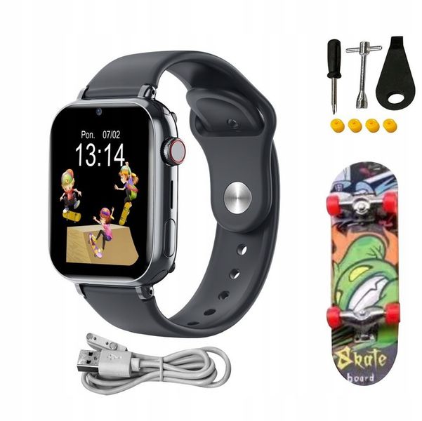 Smartwatch dla dzieci Dziecka 4G Manta Kevin Czarny GPS Gry SOS Rozmowy zdjęcie 4