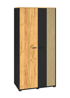 Szafa Młodzieżowa 2D 92cm Dąb Craft Złoty + Czarny + Stal Premium COLLEN ML