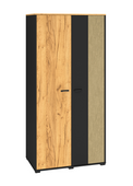Szafa Młodzieżowa 2D 92cm Dąb Craft Złoty + Czarny + Stal Premium COLLEN ML
