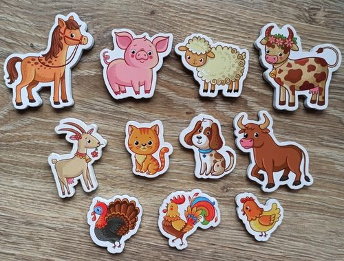 MAGNESY NA LODÓWKĘ DLA DZIECI ZESTAW EDUKACYJNY ZWIERZĘTA PREZENT 30 na Arena.pl