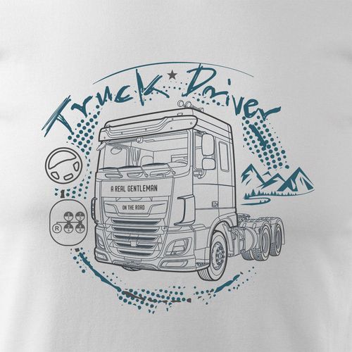 Koszulka z ciężarówką DAF prezent dla kierowcy Tira TIR męska biała REGULAR L na Arena.pl