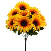 SZTUCZNE SŁONECZNIKI BUKIET SŁONECZNIKÓW KWIATY DO WIĄZANKI WAZONU 10szt