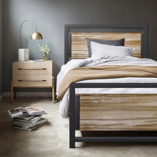 Bealife BF34 Łóżko 90x200 Metalowe Ciche Dla Młodzieży Szary na Arena.pl