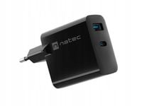 Ładowarka sieciowa Natec Ribera Gan 1x USB-A + 1x USB-C 45W czarna