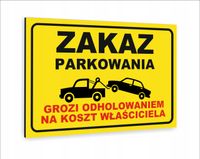 Tabliczka znak informacyjny dibond 20X15 ZAKAZ PARKOWANIA
