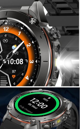 SMARTWATCH MĘSKI ZEGAREK GPS 730 MAH KOMPAS ROZMOWY LATARKA AMOLED PL na Arena.pl