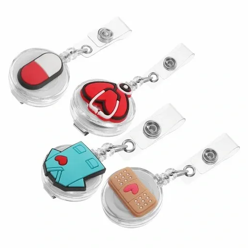 PIELĘGNIARKI ODZNAKA IDENTYFIKATOR KLIP UCHWYT NA NAZWISKO ROLKA 4 SZT zdjęcie 3