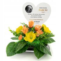 Stroik wiosenny na GRÓB + PODSTAWKA z DEDYKACJĄ