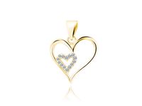 POZŁACANY SREBRNY WISIOREK SERCE HEART CYRKONIE