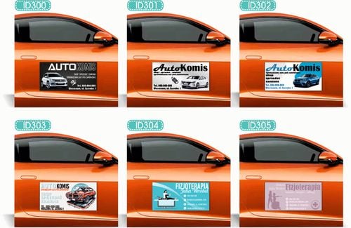 Magnes na samochód reklama magnetyczna 60x30 KOMPLEKSOWE USŁUGI PPOŻ BHP na Arena.pl