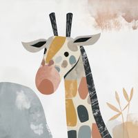 Plakat 90x90cm Żyrafa Bambino