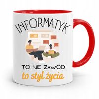 Kubek Czerwony Informatyka Programisty Prezent Z Nadrukiem Ze Zdjęciem