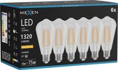 MEXEN VINTIS 6X ŻARÓWKA FILAMENT LED E27 ST64 10W 2200K 1320 LM CLEAR