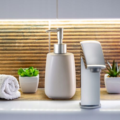 Dozownik Na Mydło Płyn Pojemnik Beżowy 2 x 400ml na Arena.pl