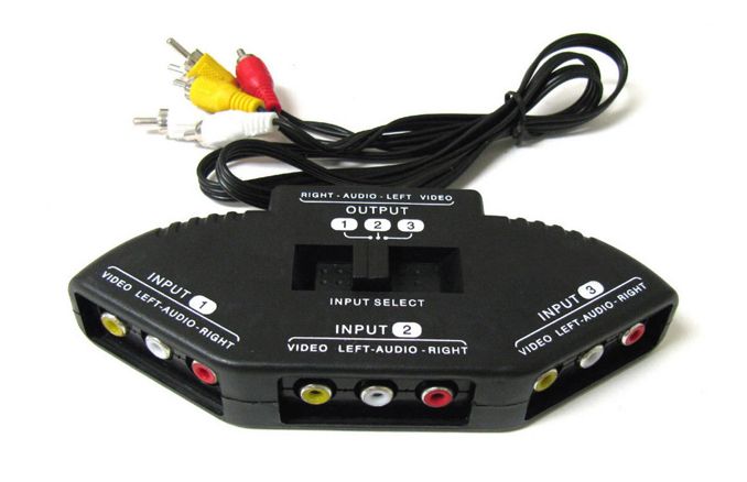 3x RCA Chinch Rozgałęźnik Splitter Adapter + Kabel zdjęcie 1