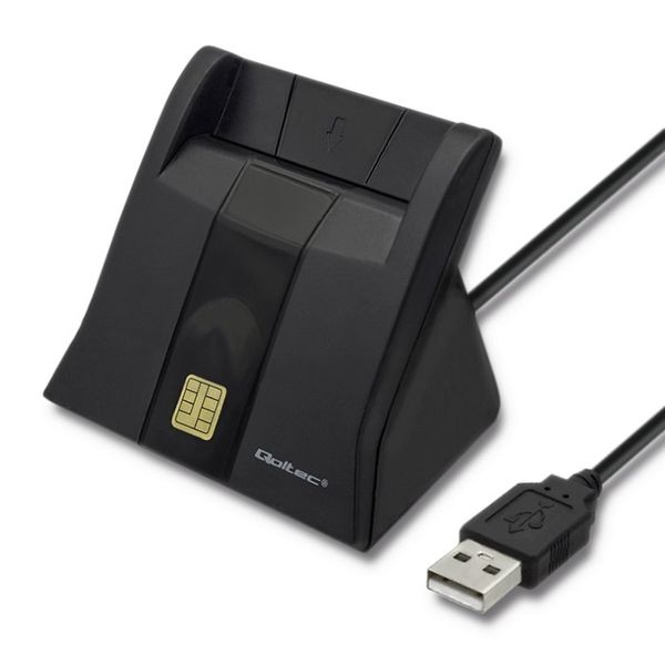 Qoltec Inteligentny czytnik chipowych kart ID |USB 2.0|Plug&Play zdjęcie 1