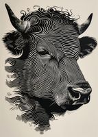 Plakat 50x70cm Byk w Świetlistych Barwach