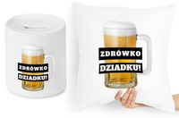 Dla Dziadka Zestaw Poduszka + Skarbonka Prezent Z Nadrukiem Ze Zdjęciem