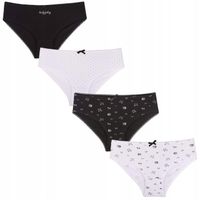 MAJTKI DAMSKIE FIGI BAWEŁNIANE W DROBNE WZORY KLASYCZNE MORAJ R.L 4-PAK