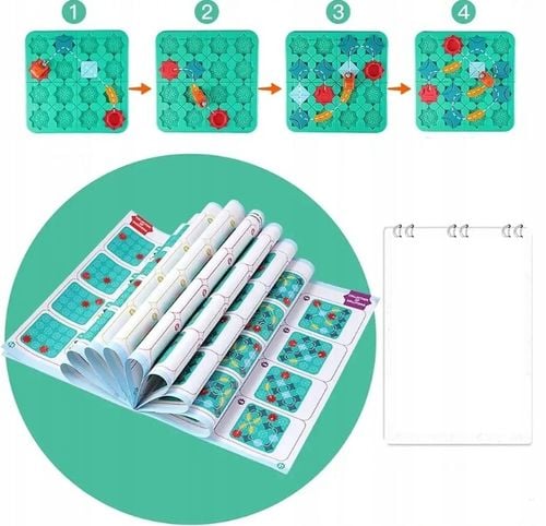 GRA LOGICZNA PLANSZOWA UKŁADANKA LABIRYNT BUDOWANIE DROGI NA PREZENT KLOCKI na Arena.pl
