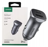 ŁADOWARKA SAMOCHODOWA UGREEN 24W USB-C USB-A 2-PORT FAST CAR CHARGER