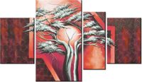 120CM 70 OBRAZ 4 ELEM SZKARŁATNE DRZEWO ŚCIENNY