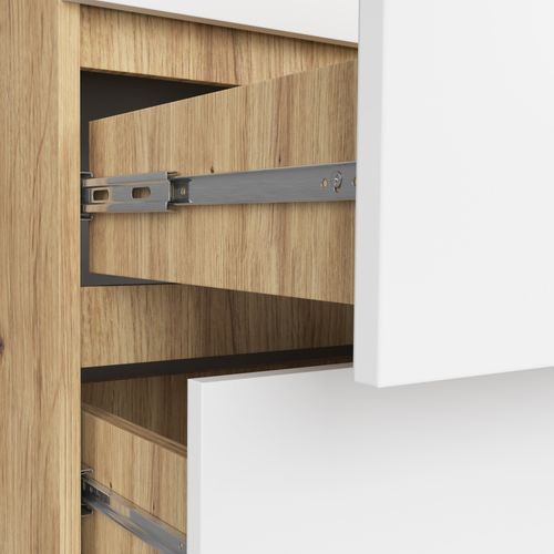 Komoda do salonu K 60 cm 6 szuflad - dąb artisan-biała na Arena.pl